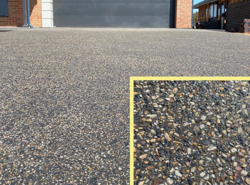 Exposed aggregate concrete